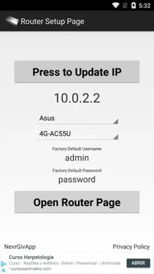 Router Setup Page android App screenshot 2